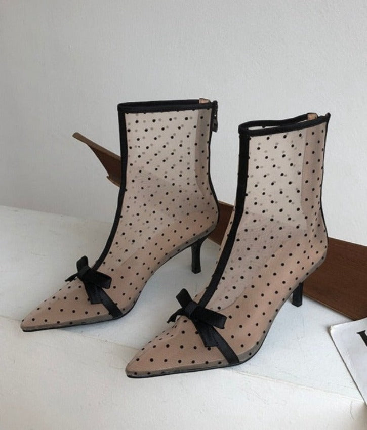 polka dot heels  Heels, Shoes, Shoe boots