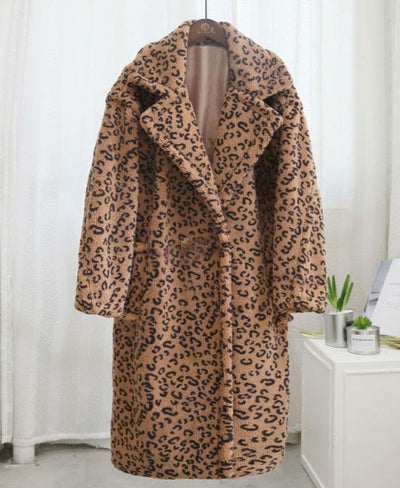 LEOPARD ECO FUR COAT